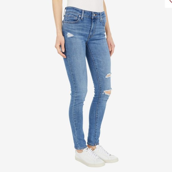 Levi’s | Levi's 711 Skinny Distressed Blue Jeans - Picture 2 of 8